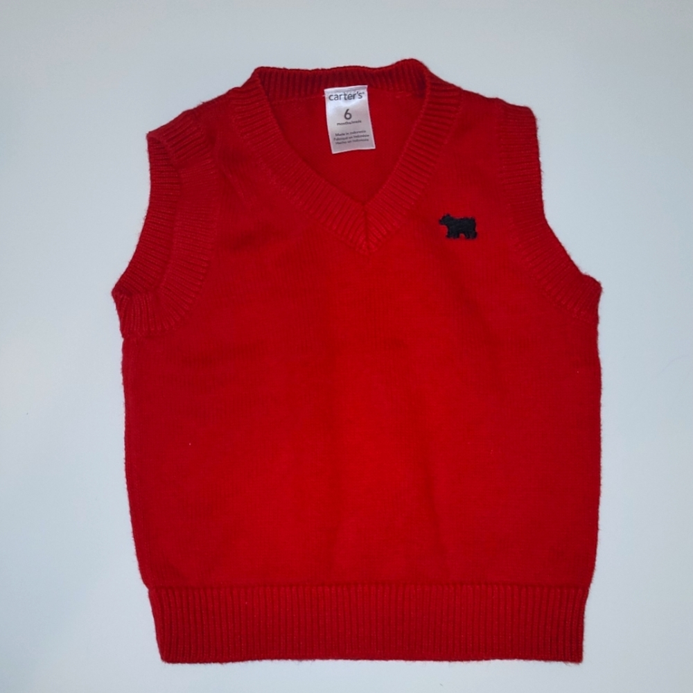 Carter's Red Sleeveless Sweater for Baby Boy